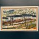Large Original Swedish Oil on Panel – “Landscape with Houses and Trees” by Stig Hallblom – Signed – Vintage & Framed 90×59.5cm (35.4"×23.4")