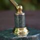 Lampe de banquier socle en marbre vert