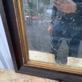 Antique rectangular mirror, carved frame