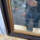 Antique rectangular mirror, carved frame