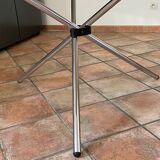 Tripod roundtable steel and glass 1970