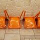 Suite 4 chaises vintage orange