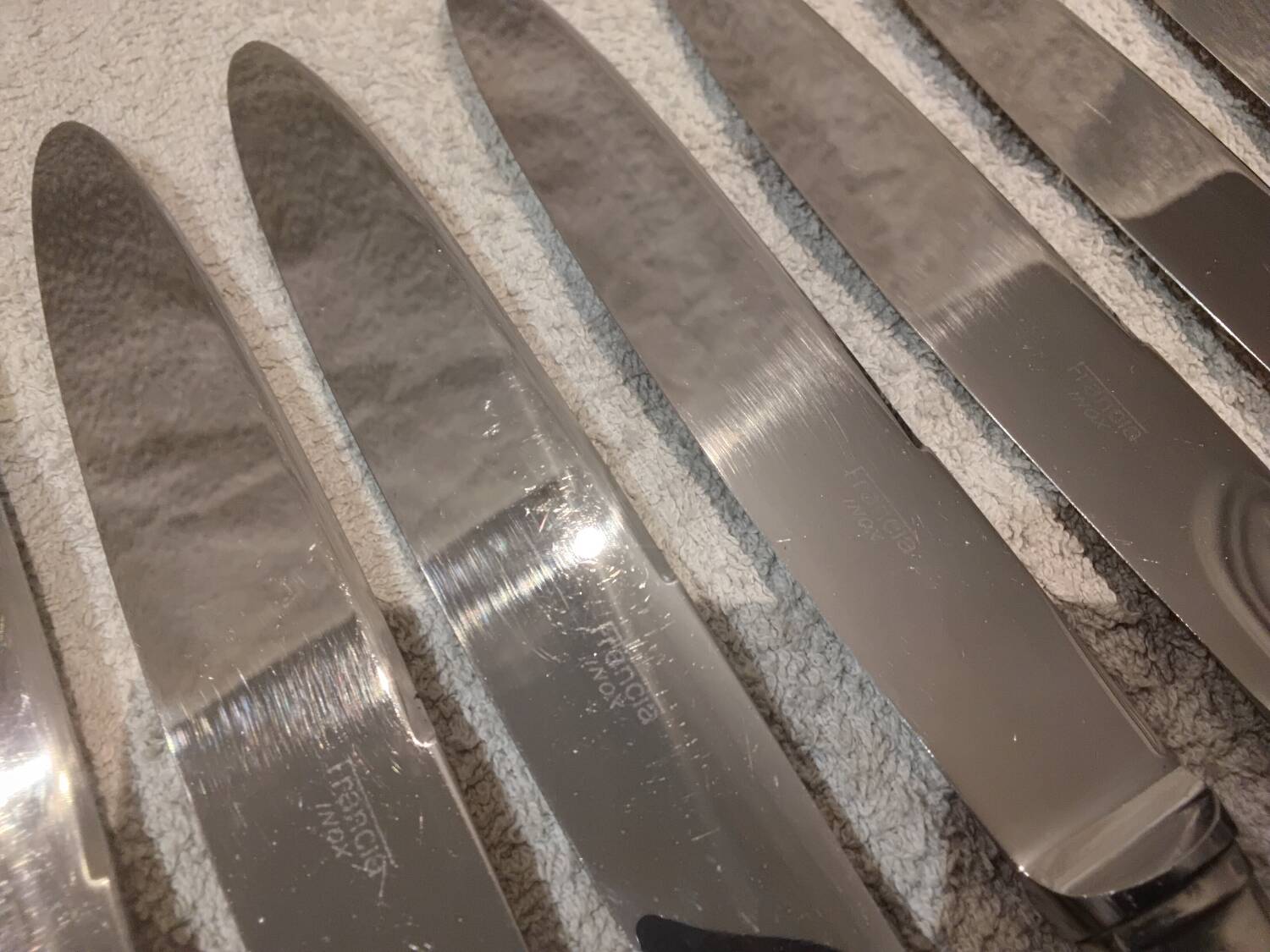 12 silver plated table knives, Francia goldsmith, single-flat, 24.7cm