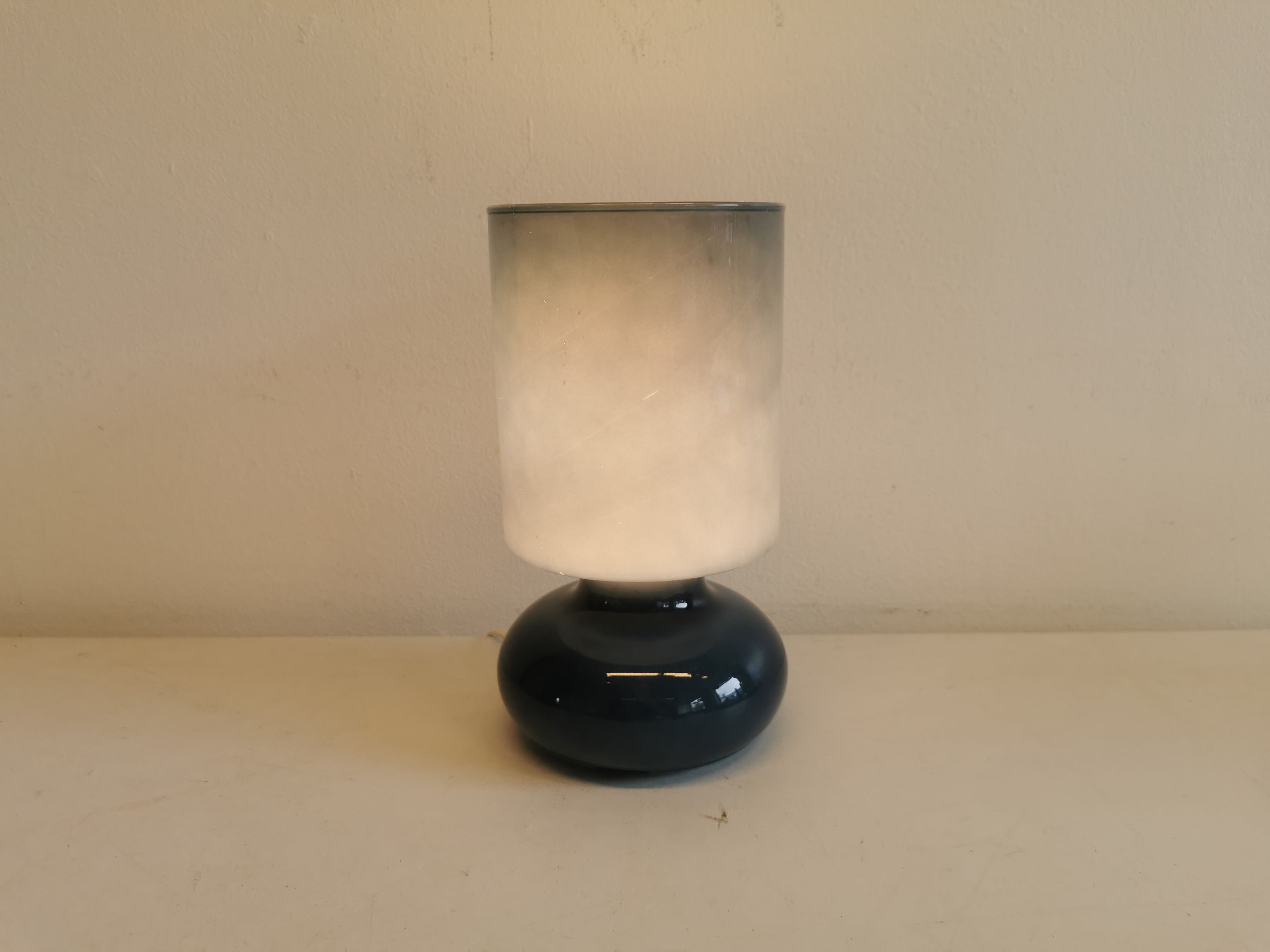 Vintage table lamp from ikea, model lykta, in petrolium blue color, from the late 90s.