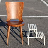 Stepladder white steel latté