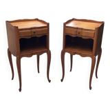 Pair of Louis XV style bedside tables in solid wood