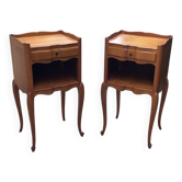 Pair of Louis XV style bedside tables in solid wood