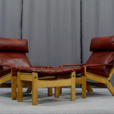 Pair of armchairs and ottoman, 1960