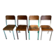 Set of 4 mismatched old school style chairs