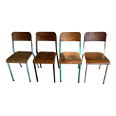Set of 4 mismatched old school style chairs