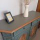 GREEN BRONZE AND WOOD BUFFET WITH MARQUETRY