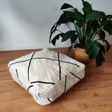 White kilim Berber pouf