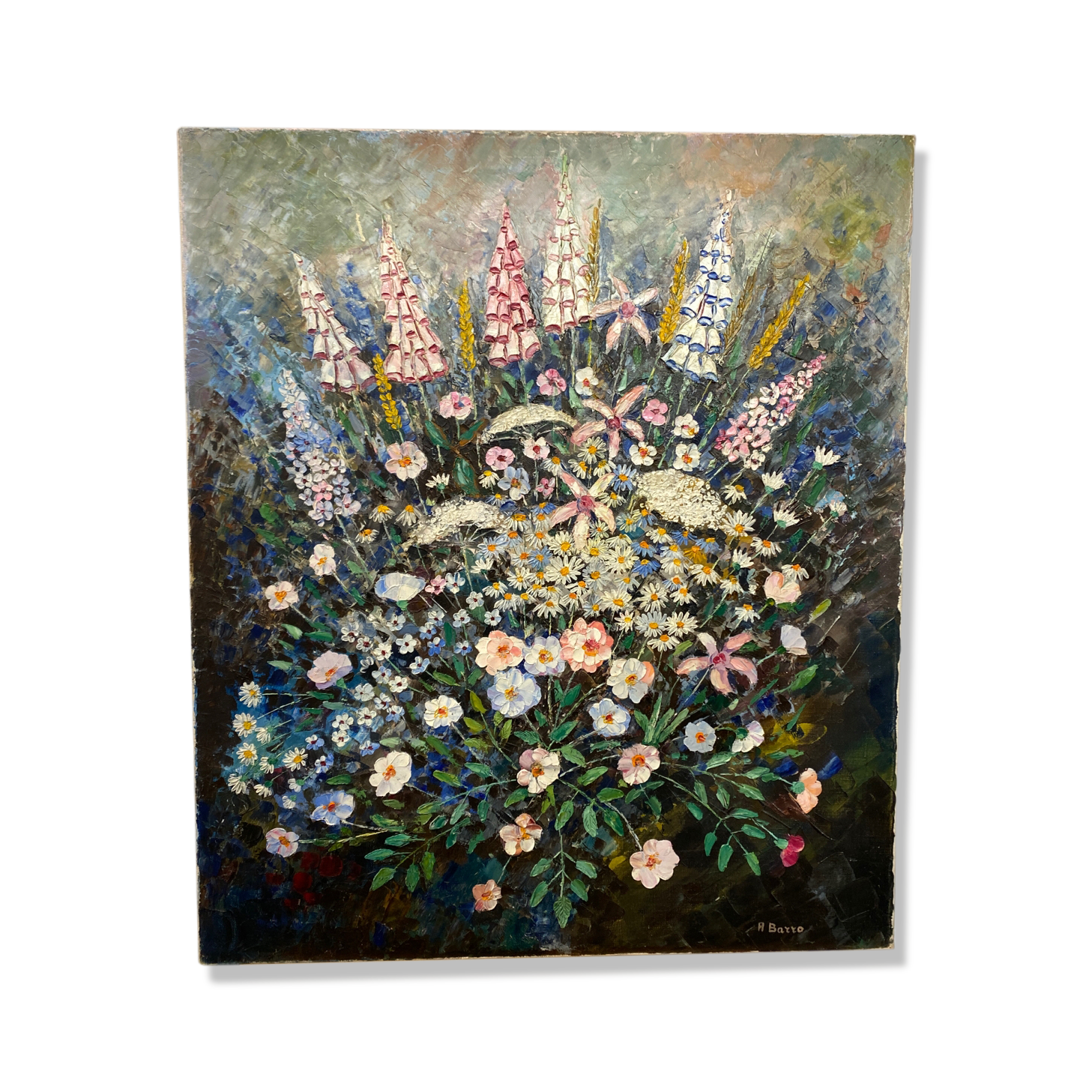 Bouquet of flowers signed Barro