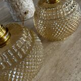 Pair of modern vintage globe pendant lights