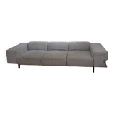 Kartell 3-seater sofa largo (black - houndstooth fabric and steel)