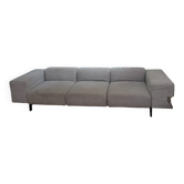 Kartell 3-seater sofa largo (black - houndstooth fabric and steel)