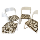 4 Chaises Baumann traineau blanches entièrement restaurées