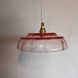 Vintage pink glass pendant light