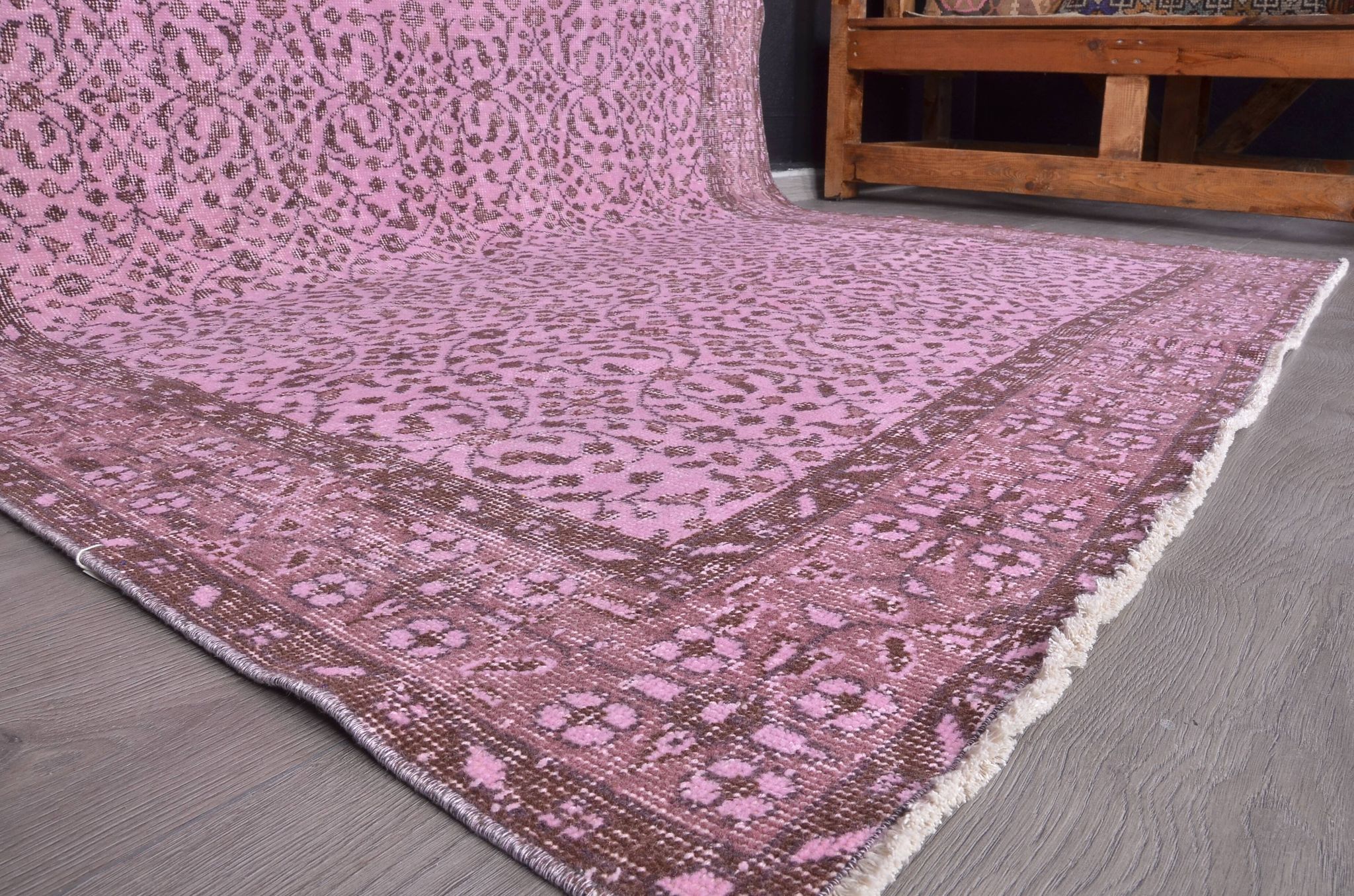 Pink Anatolian Vintage Oushak Rug sku2347