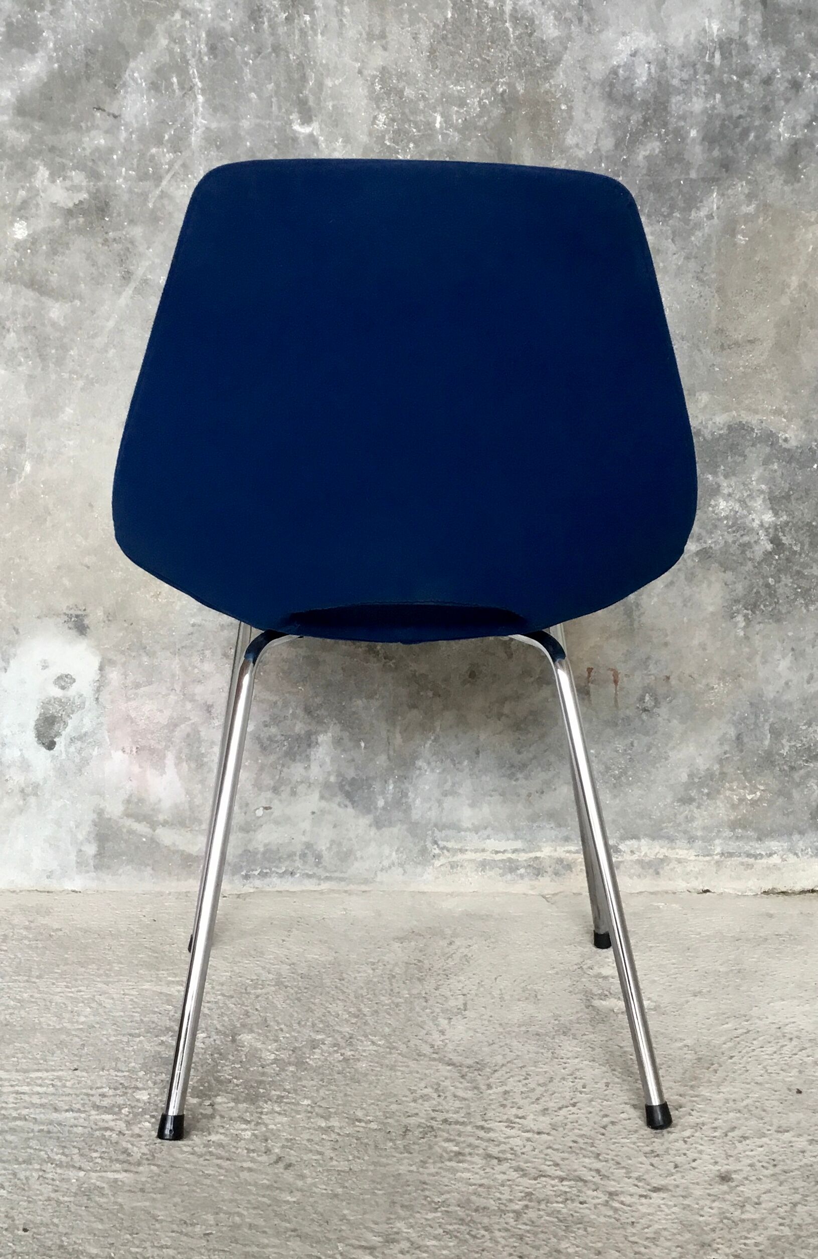 Barrel chair by Pierre Guariche - stainless steel base