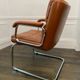 Vintage camel leather and chrome executive chair - Italian design by Co.Fe.Mo - 80's