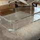 Table basse en verre acrylique transparent