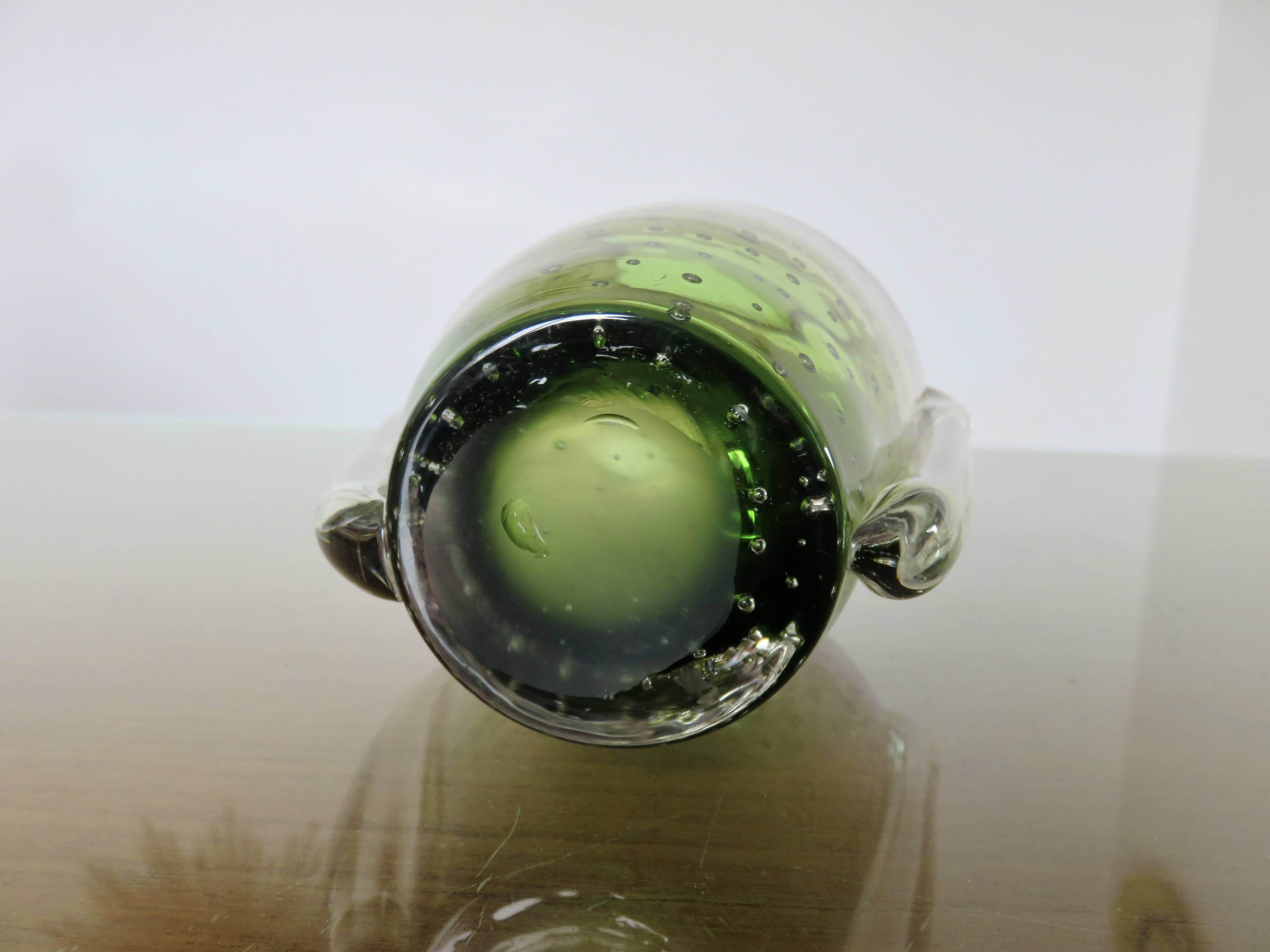 Murano vase in blown glass, bubbled, 50s-60s
