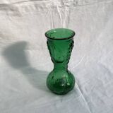 Italian vase in green glass, dimensions: height -25.5 cm - diameter -11 cm -