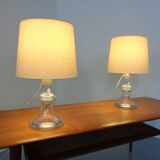 Glass table lamps by Michael Bang for Holmegaard, 1970s, set of 2.