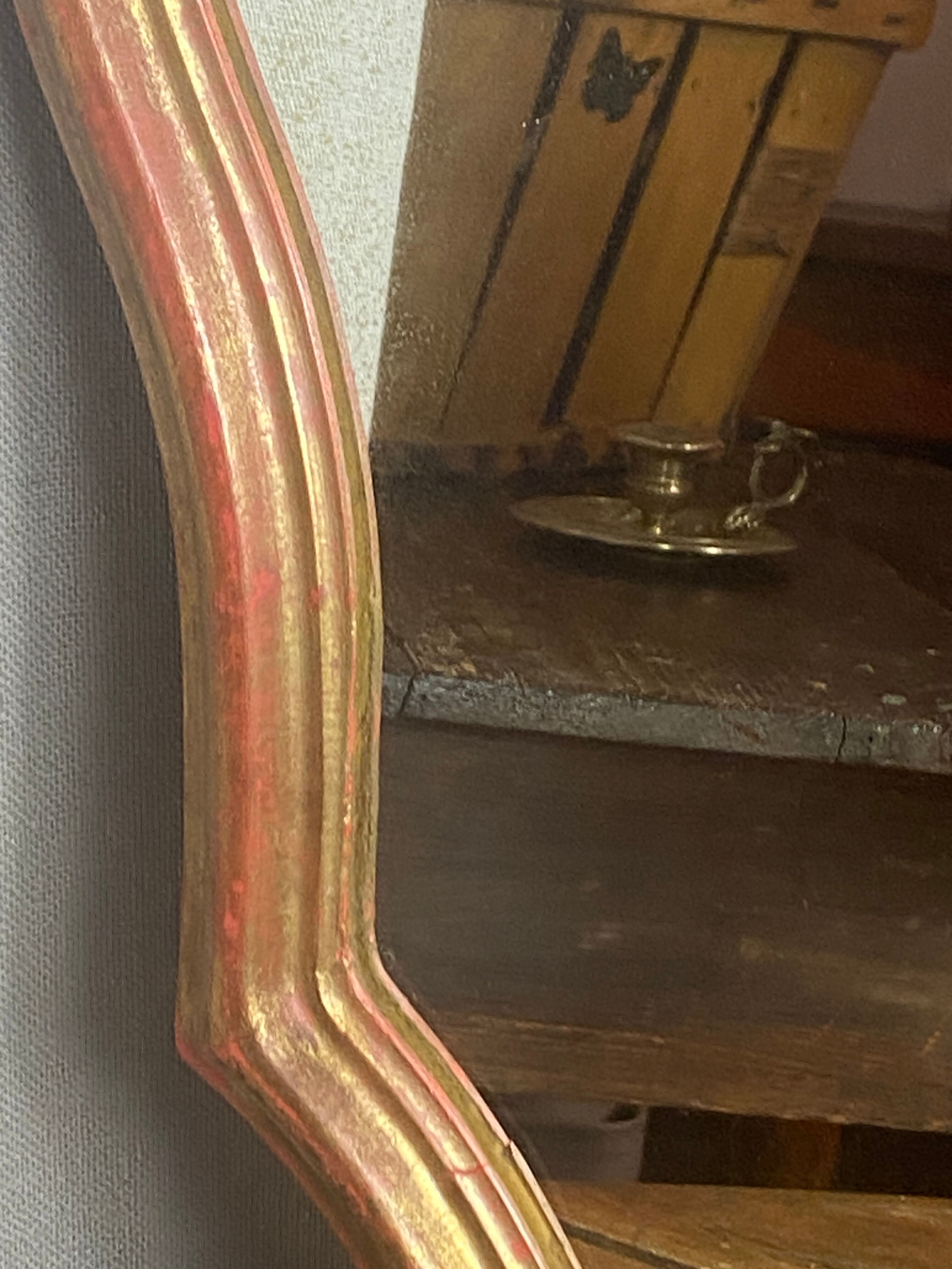 Golden wooden mirror