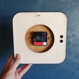 Vintage formica clock square silent wall clock "Jaz Blue"