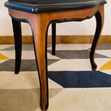 Chaise cannage et velours noir