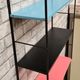 Vintage string steel floor 1960 blue pink black, 47x60x18 good for its age