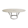 Marble oval dining table by Michel Charron France 1970