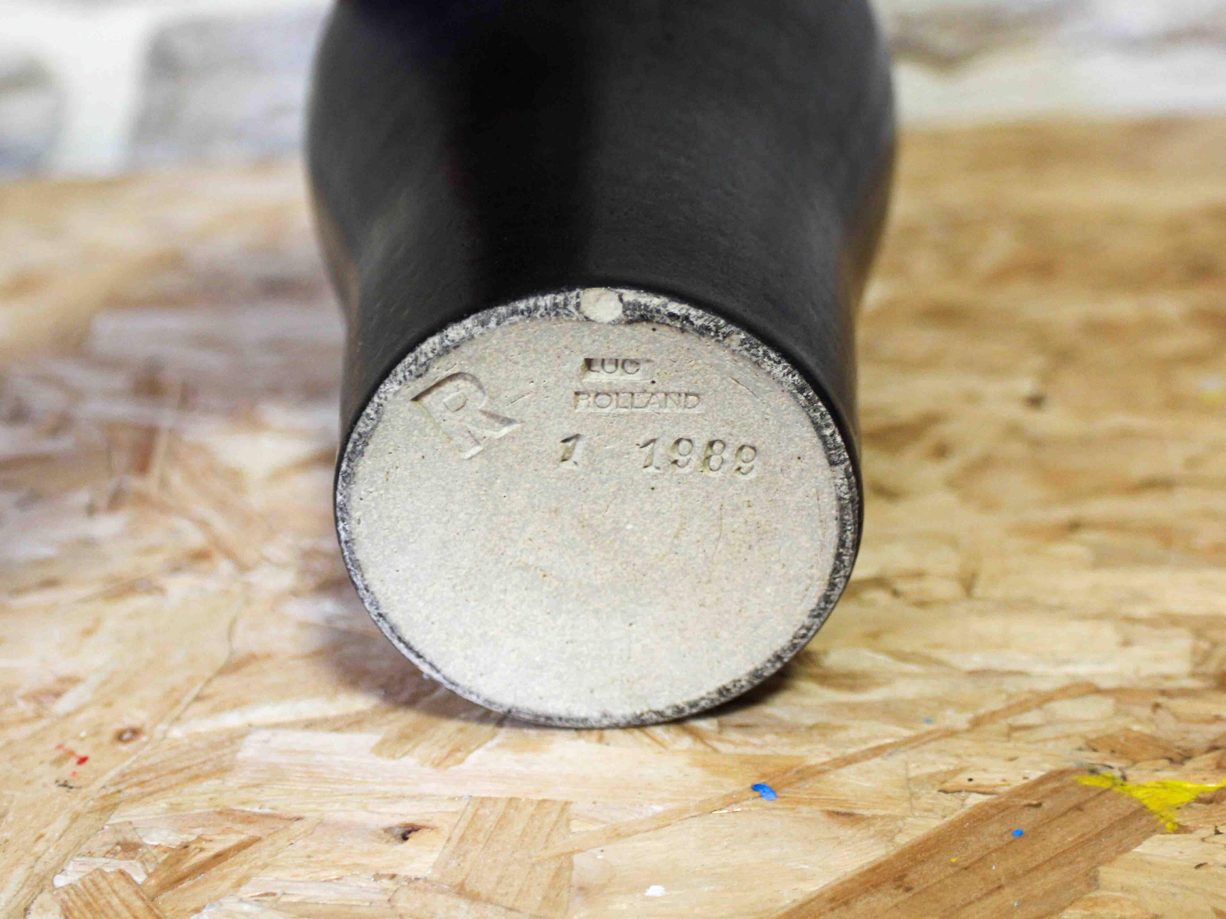 Glazed stoneware vase by Luc Rolland, 1989