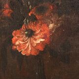 Antique 17th century still life with flowers and fruit