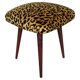 Mid-century leopard velvet stool, Europe, 1960s