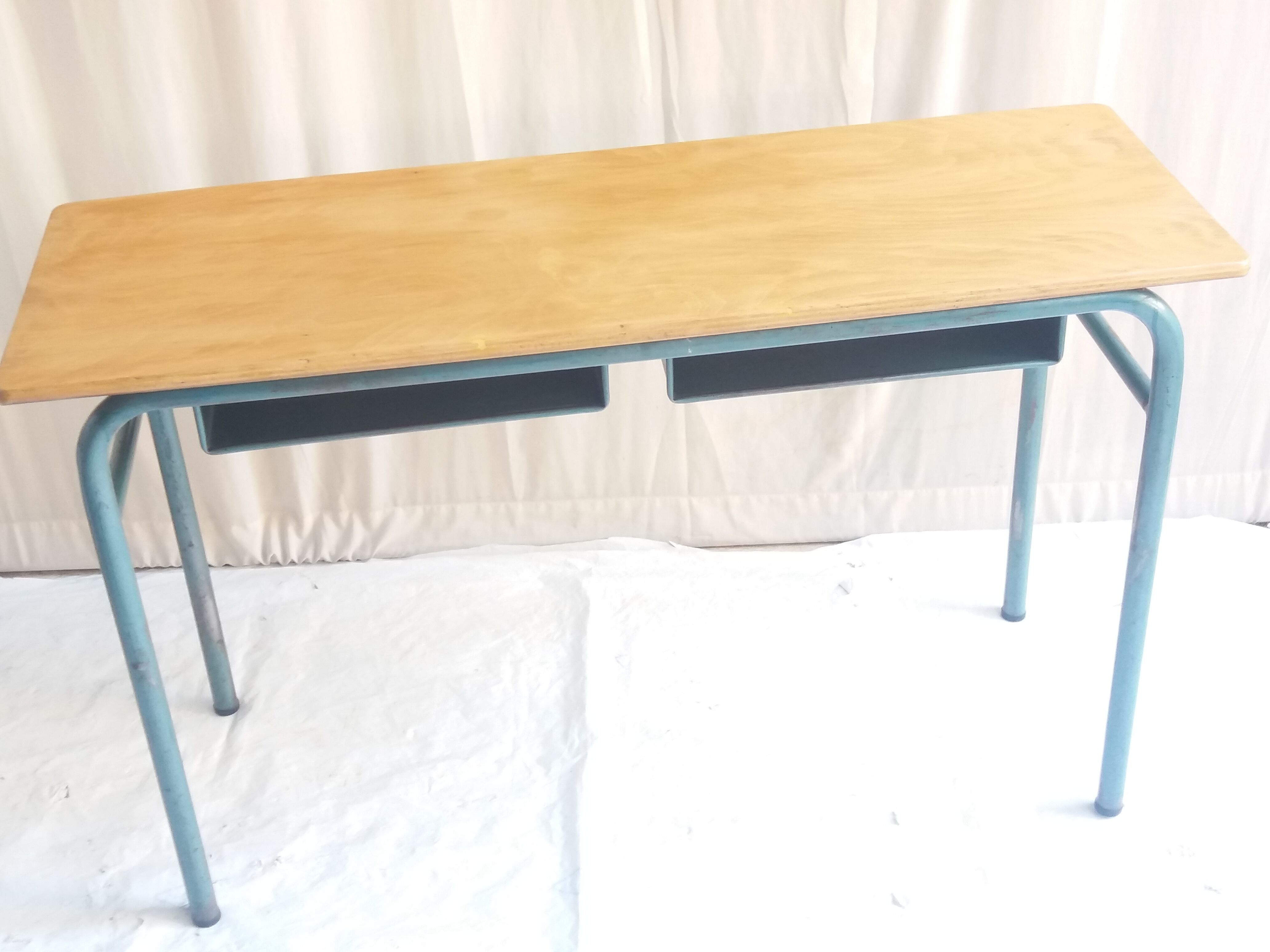 Vintage desk with 2 metal lockers and chair