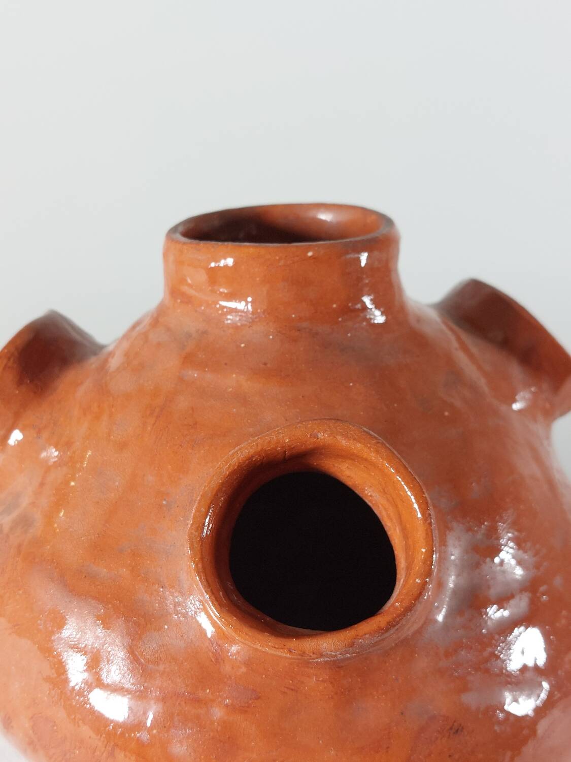Vintage mid-century organic terracotta ceramic vase.