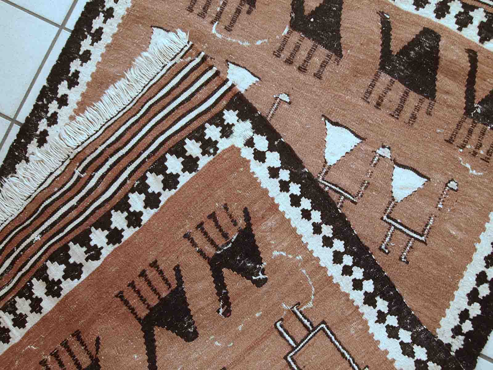 Ancient persian ardabil handmade carpet 92cm x 142cm 1930s, 1c667