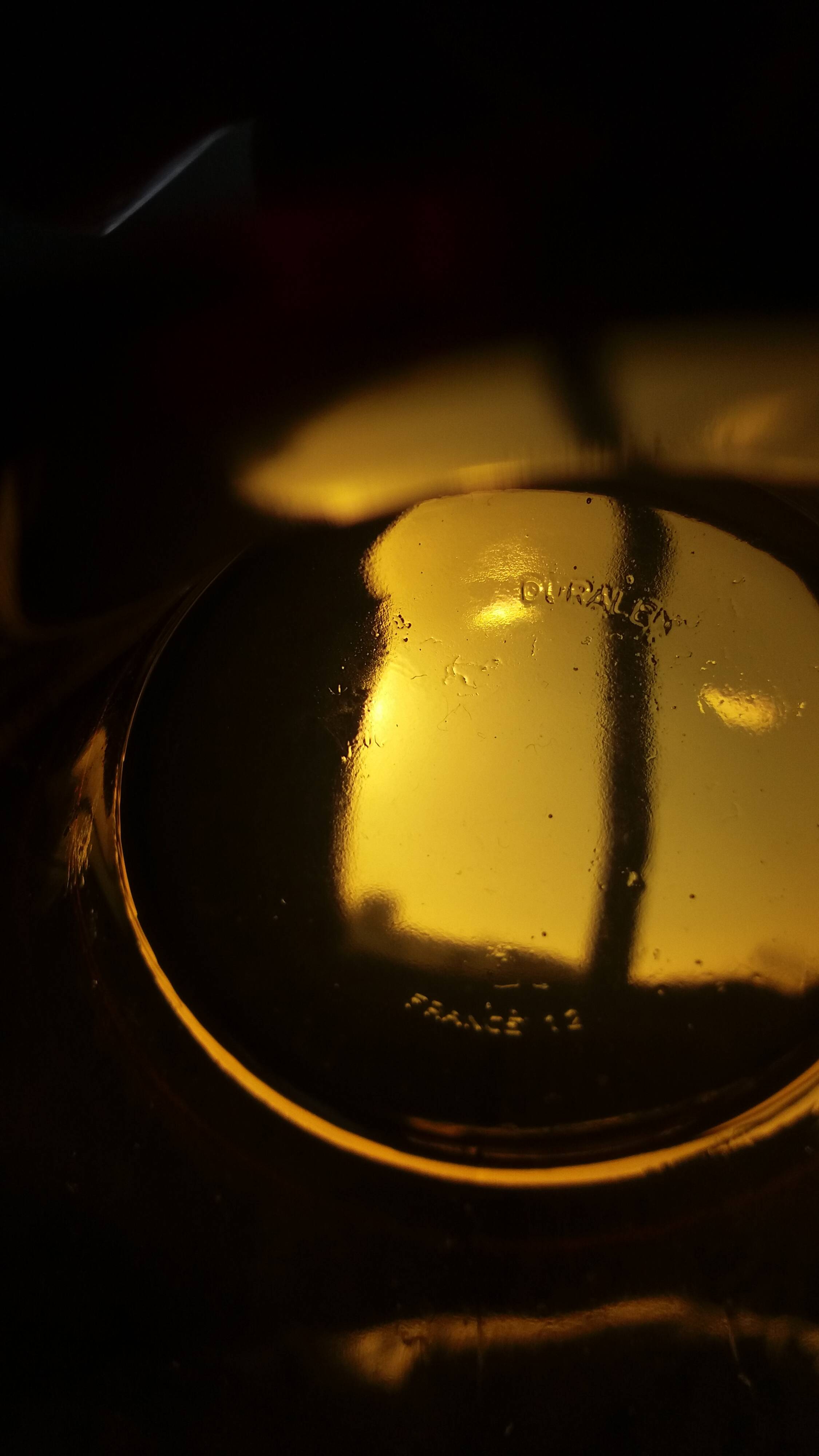 Duralex tea set, 6 large amber glass cups and saucers