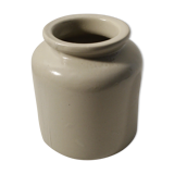 Vintage LAB-Lagny mustard pot in beige glazed stoneware (x2)