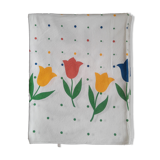 Nappe rectangulaire motifs tulipes pur coton vintage