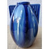 Art deco blue ceramic vases
