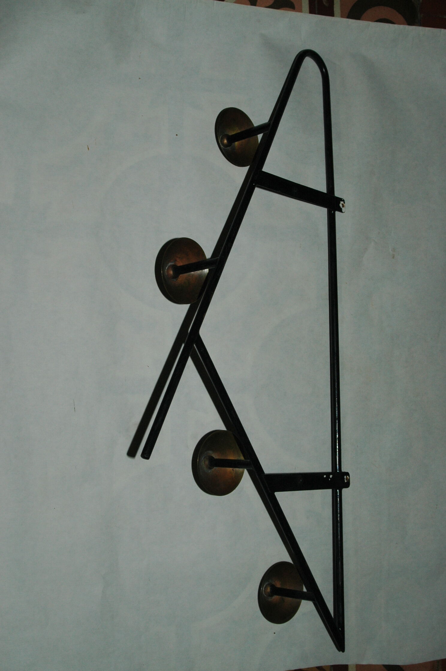 60's wrought iron coat and brass design