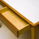 Small maple desk with a laminate top and two drawers, Fritz Hansen, 1950s.