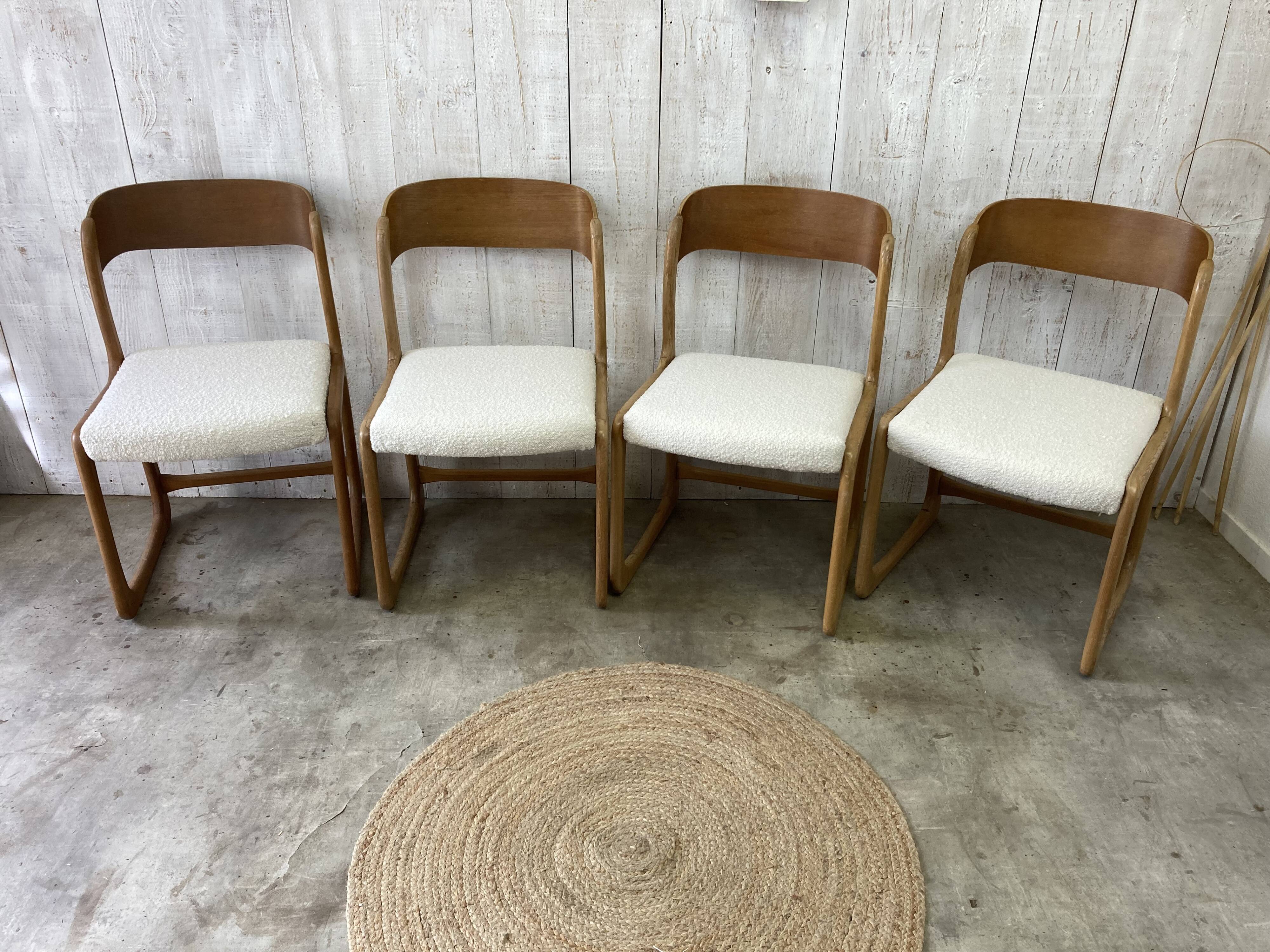 Set of 4 Baumann sled chairs