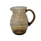Vintage Smoked Glass Water Carafe, 1950s