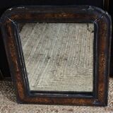 Antique Louis Philippe mirror in black and brown.