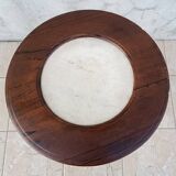 Art Nouveau period side table in walnut and marble